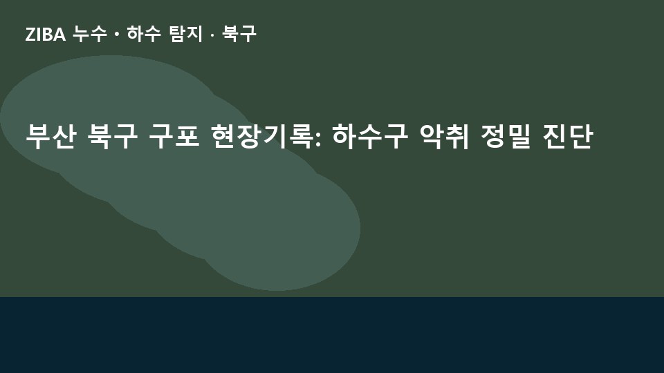 부산 북구 구포 현장기록: 하수구 악취 정밀 진단